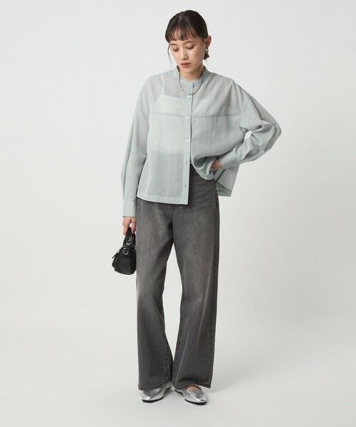 green label relaxing / グリーンレーベル リラクシング シャツ・ブラウス | ソモウライク シアー バンドカラー シャツ | 詳細23