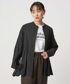 green label relaxing / グリーンレーベル リラクシング シャツ・ブラウス | ウエスト ギャザー ハオリ ロングスリーブ シャツ