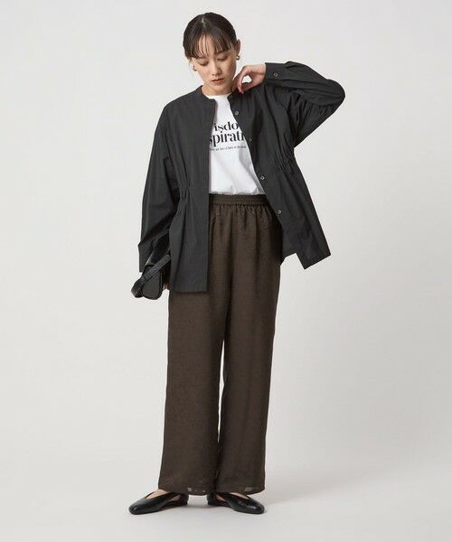 green label relaxing / グリーンレーベル リラクシング シャツ・ブラウス | ウエスト ギャザー ハオリ ロングスリーブ シャツ | 詳細3