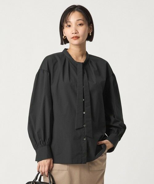 green label relaxing/グリーンレーベル リラクシング ブロード ボウタイ ブラウス BLACK FREE green label relaxing/グリーンレーベル リラクシング ブロード ボウタイ ブラウス BLACK FREE