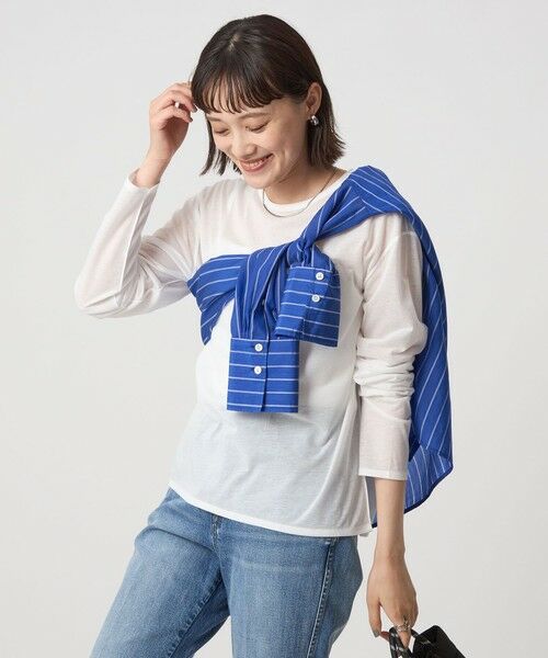 green label relaxing / グリーンレーベル リラクシング カットソー | シアー ロングスリーブ Tシャツ | 詳細4