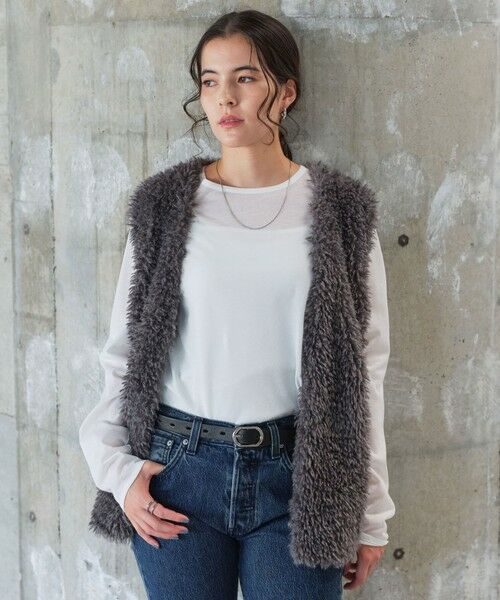 green label relaxing / グリーンレーベル リラクシング カットソー | シアー ロングスリーブ Tシャツ(OFF WHITE)