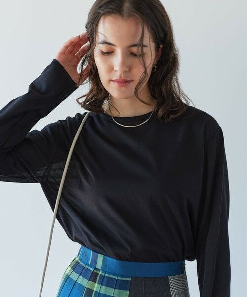 green label relaxing / グリーンレーベル リラクシング カットソー | シアー ロングスリーブ Tシャツ | 詳細8