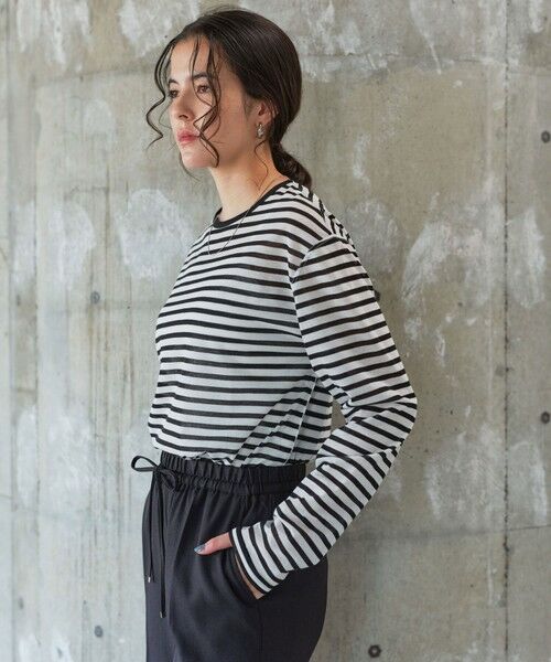 green label relaxing / グリーンレーベル リラクシング カットソー | シアー ロングスリーブ Tシャツ | 詳細23