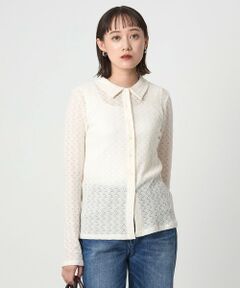 green label relaxing / グリーンレーベル リラクシング カットソー | レース ポロプルオーバー