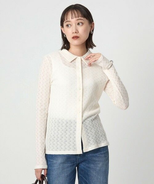 green label relaxing / グリーンレーベル リラクシング カットソー | レース ポロプルオーバー | 詳細1