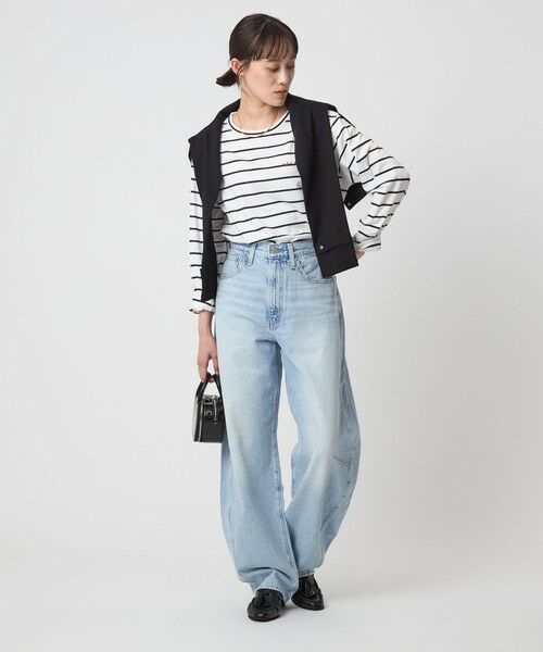 green label relaxing / グリーンレーベル リラクシング カットソー | ＜To b. by agnes b.コラボ＞ロゴ ロングスリーブ Tシャツ ボーダー | 詳細2