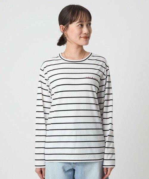 green label relaxing / グリーンレーベル リラクシング カットソー | ＜To b. by agnes b.コラボ＞ロゴ ロングスリーブ Tシャツ ボーダー | 詳細5