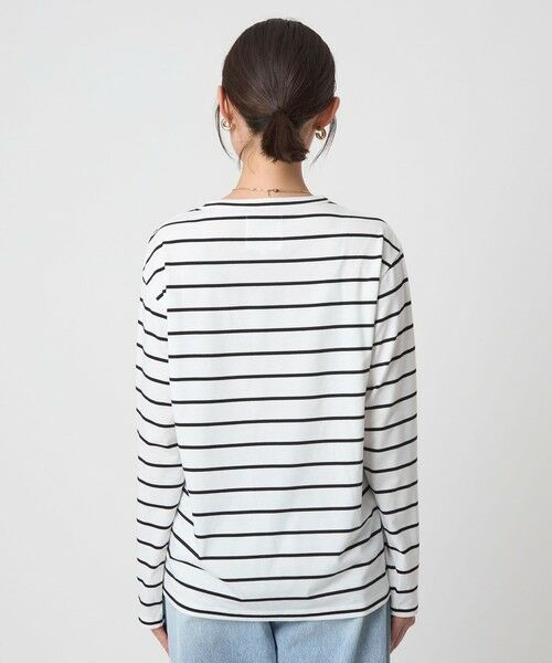 green label relaxing / グリーンレーベル リラクシング カットソー | ＜To b. by agnes b.コラボ＞ロゴ ロングスリーブ Tシャツ ボーダー | 詳細7