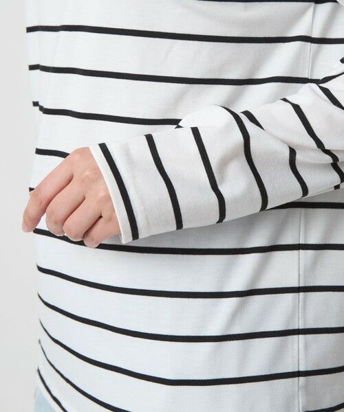 green label relaxing / グリーンレーベル リラクシング カットソー | ＜To b. by agnes b.コラボ＞ロゴ ロングスリーブ Tシャツ ボーダー | 詳細9