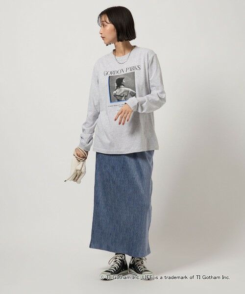 green label relaxing / グリーンレーベル リラクシング カットソー | 【別注】＜GOOD ROCK SPEED＞LIFE PC ロングスリーブ Tシャツ ミディアムグレー | 詳細3