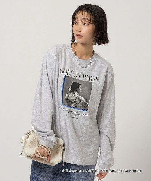 green label relaxing/グリーンレーベル リラクシング 【別注】<GOOD ROCK SPEED>LIFE PC ロングスリーブ Tシャツ ミディアムグレー MD. GRAY FREE green label relaxing/グリーンレーベル リラクシング 【別注】<GOOD ROCK SPEED>LIFE PC ロングスリーブ Tシャツ ミディアムグレー MD. GRAY FREE