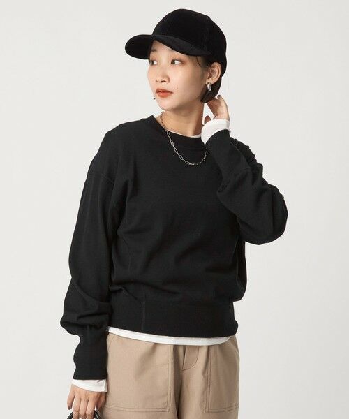 green label relaxing/グリーンレーベル リラクシング エブリニット クルーネック ウォッシャブル BLACK FREE green label relaxing/グリーンレーベル リラクシング エブリニット クルーネック ウォッシャブル BLACK FREE