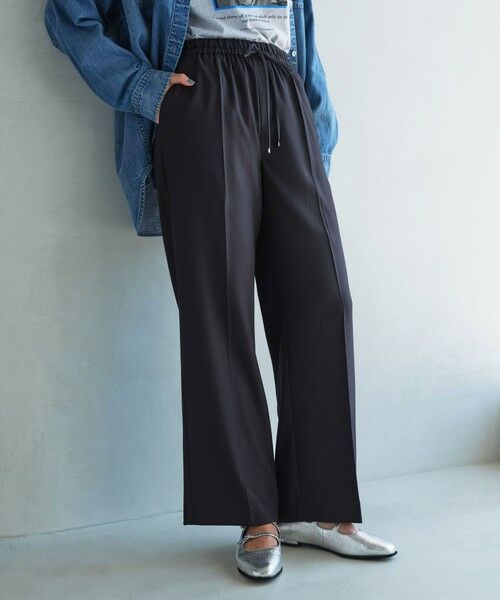 green label relaxing/グリーンレーベル リラクシング 【結論シリーズ】ニーハイフレアパンツ ［size SHORT/TALLあり］ DK. GRAY XS-S(SHORT-36)