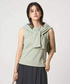 green label relaxing / グリーンレーベル リラクシング カットソー | メランジ ブークレ ノースリーブ プルオーバー