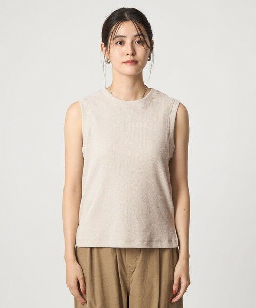 green label relaxing / グリーンレーベル リラクシング カットソー | メランジ ブークレ ノースリーブ プルオーバー | 詳細12