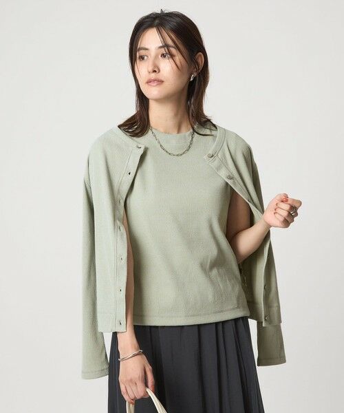 green label relaxing / グリーンレーベル リラクシング カットソー | メランジ ブークレ ノースリーブ プルオーバー | 詳細19