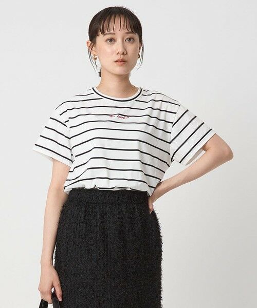 green label relaxing / グリーンレーベル リラクシング Tシャツ | ＜To b. by agnes b.コラボ＞ロゴ ショートスリーブ Tシャツ ボーダー | 詳細2