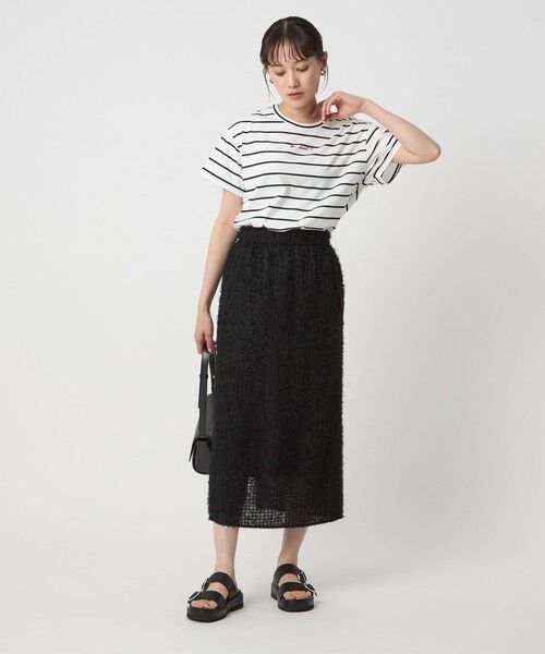 green label relaxing / グリーンレーベル リラクシング Tシャツ | ＜To b. by agnes b.コラボ＞ロゴ ショートスリーブ Tシャツ ボーダー | 詳細4