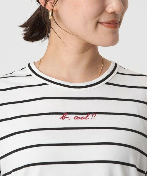 green label relaxing / グリーンレーベル リラクシング Tシャツ | ＜To b. by agnes b.コラボ＞ロゴ ショートスリーブ Tシャツ ボーダー | 詳細9