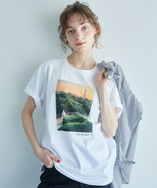 green label relaxing/グリーンレーベル リラクシング <To b. by agnes b.コラボ>フォト ショートスリーブ Tシャツ OFF WHITE FREE green label relaxing/グリーンレーベル リラクシング <To b. by agnes b.コラボ>フォト ショートスリーブ Tシャツ OFF WHITE FREE