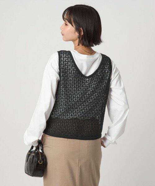 green label relaxing / グリーンレーベル リラクシング ニット・セーター | メッシュ 2WAY ノースリーブ ニット プルオーバー ウォッシャブル | 詳細1