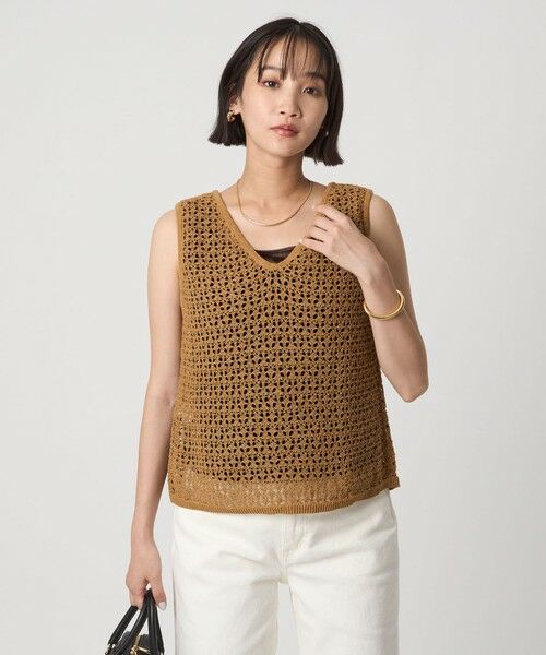 green label relaxing / グリーンレーベル リラクシング ニット・セーター | メッシュ 2WAY ノースリーブ ニット プルオーバー ウォッシャブル | 詳細8