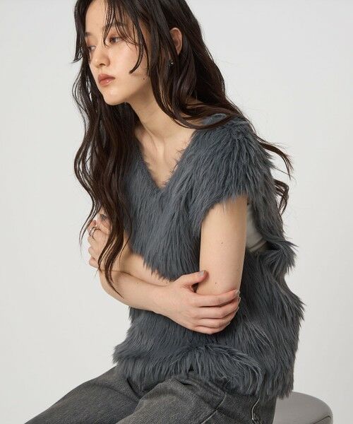 green label relaxing / グリーンレーベル リラクシング ベスト | フェザー ノースリーブ プルオーバー  -ウォッシャブル- | 詳細2