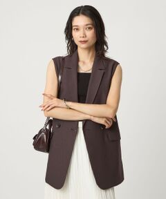 2024SS グリーンレーベルリラクシング ミディ ジレ ロング ベスト green label relaxing（グリーンレーベルリラクシング）の