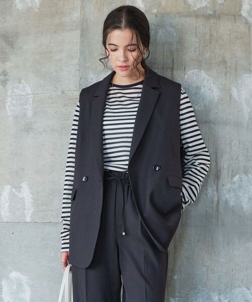 green label relaxing / グリーンレーベル リラクシング ベスト | ツイードライク ジレ マシンウォッシャブル 帯電防止 | 詳細1