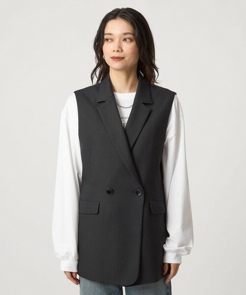 green label relaxing / グリーンレーベル リラクシング ベスト | ツイードライク ジレ マシンウォッシャブル 帯電防止 | 詳細8