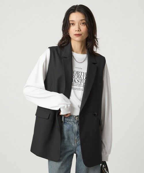 green label relaxing / グリーンレーベル リラクシング ベスト | ツイードライク ジレ マシンウォッシャブル 帯電防止 | 詳細5