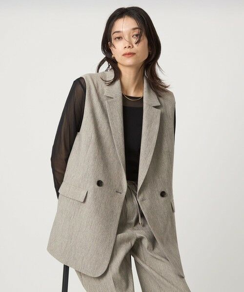 セール】 ツイードライク ジレ マシンウォッシャブル 帯電防止