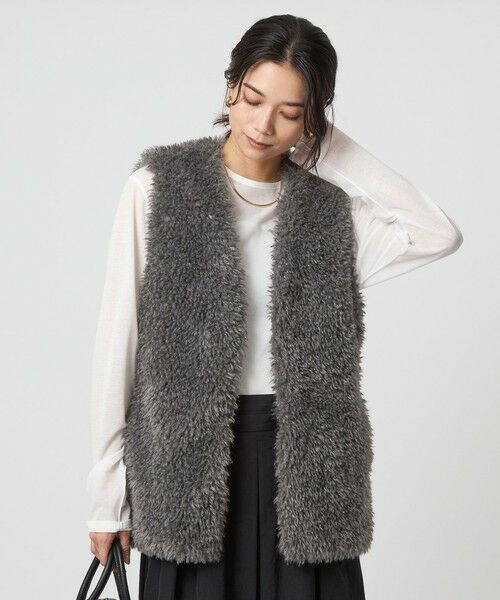 green label relaxing/グリーンレーベル リラクシング ボア ベスト DK. GRAY FREE green label relaxing/グリーンレーベル リラクシング ボア ベスト DK. GRAY FREE