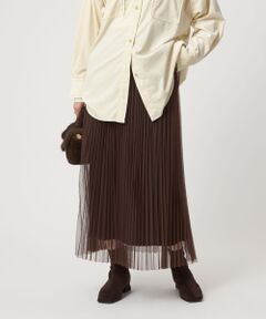 green label relaxing / グリーンレーベル リラクシング ロング・マキシ丈スカート | ［size SHORT/TALLあり］2WAY チュール プリーツ スカート