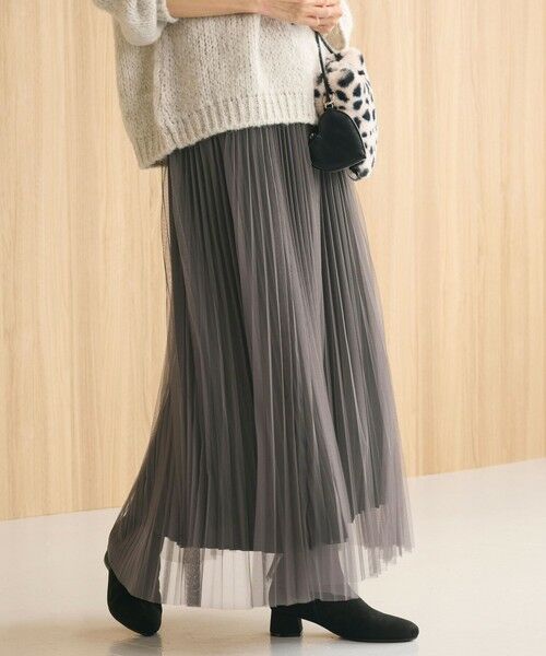 green label relaxing / グリーンレーベル リラクシング ロング・マキシ丈スカート | ［size SHORT/TALLあり］2WAY チュール プリーツ スカート | 詳細5