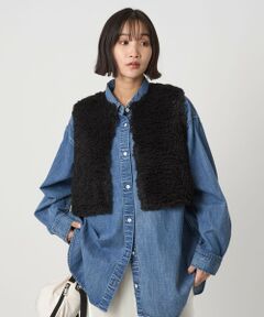 green label relaxing / グリーンレーベル リラクシング ベスト | ＜VINCENT PRADIER＞フェイクファー ベスト