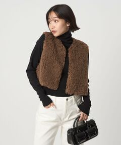 green label relaxing / グリーンレーベル リラクシング ベスト | ＜VINCENT PRADIER＞フェイクファー ベスト