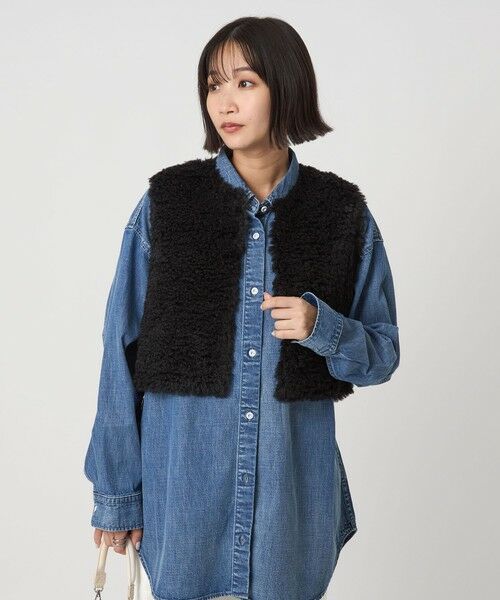 green label relaxing / グリーンレーベル リラクシング ベスト | ＜VINCENT PRADIER＞フェイクファー ベスト | 詳細1