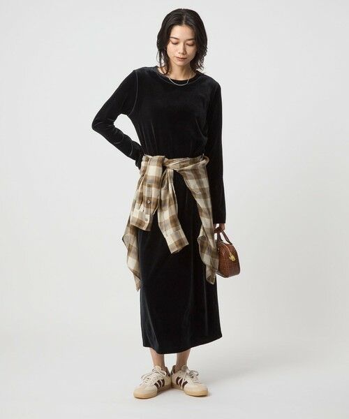 green label relaxing / グリーンレーベル リラクシング ロング・マキシ丈ワンピース | ベロア ワンピース | 詳細2