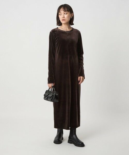 green label relaxing / グリーンレーベル リラクシング ロング・マキシ丈ワンピース | ベロア ワンピース | 詳細7