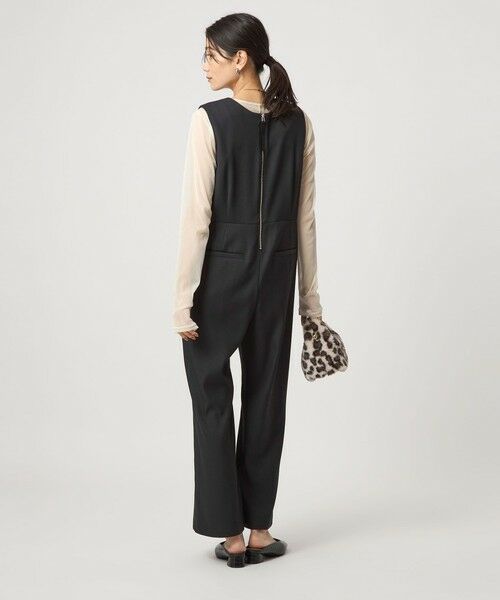 green label relaxing / グリーンレーベル リラクシング サロペット・オールインワン | ［size SHORT/TALLあり］ツイードライク キーネック オールインワン | 詳細4