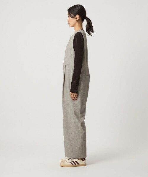 green label relaxing / グリーンレーベル リラクシング サロペット・オールインワン | ［size SHORT/TALLあり］ツイードライク キーネック オールインワン | 詳細15