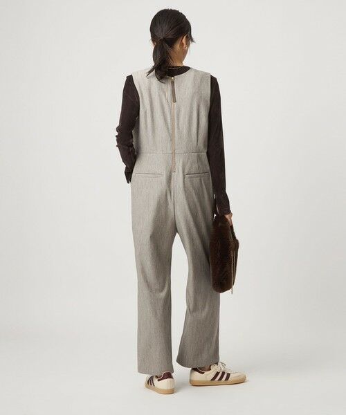 green label relaxing / グリーンレーベル リラクシング サロペット・オールインワン | ［size SHORT/TALLあり］ツイードライク キーネック オールインワン | 詳細15