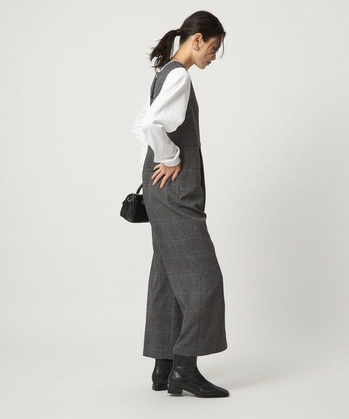green label relaxing / グリーンレーベル リラクシング サロペット・オールインワン | ［size SHORT/TALLあり］ツイードライク キーネック オールインワン | 詳細24