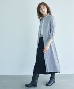 green label relaxing / グリーンレーベル リラクシング ロング・マキシ丈ワンピース | ＜To b. by agnes b.コラボ＞エンブロイダリー シャツ ワンピース