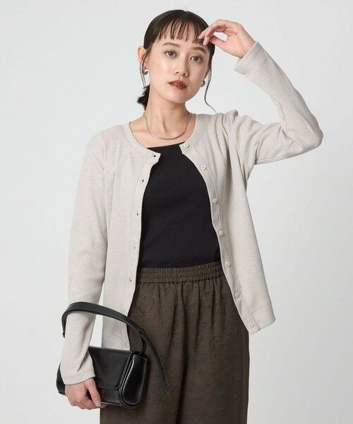 green label relaxing / グリーンレーベル リラクシング カーディガン・ボレロ | メランジ ブークレ 2WAY カーディガン | 詳細11
