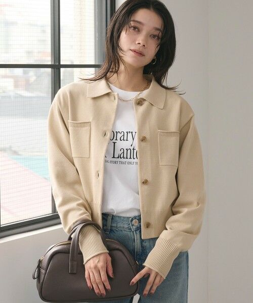 green label relaxing/グリーンレーベル リラクシング ポロニット カーディガン ウォッシャブル BEIGE FREE green label relaxing/グリーンレーベル リラクシング ポロニット カーディガン ウォッシャブル BEIGE FREE