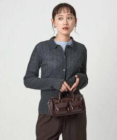 【美品】BLACK LABEL グレー カーディガン　Lサイズ⭐️ green label relaxing / グリーンレーベル リラクシング