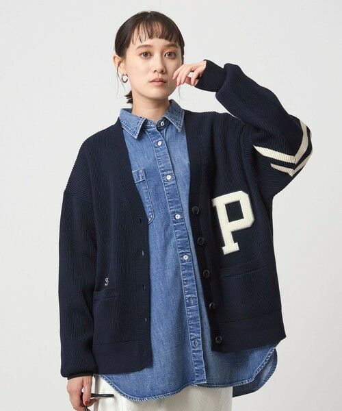 green label relaxing/グリーンレーベル リラクシング 【別注】<RYE TENDER>レタード カーディガン NAVY FREE green label relaxing/グリーンレーベル リラクシング 【別注】<RYE TENDER>レタード カーディガン NAVY FREE